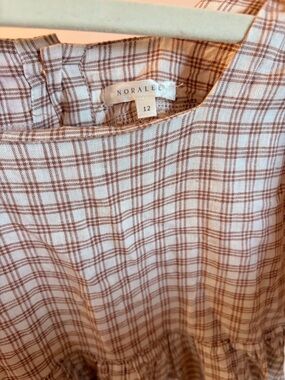 Noralee Girls' Cream & Brown Plaid Casual Dress